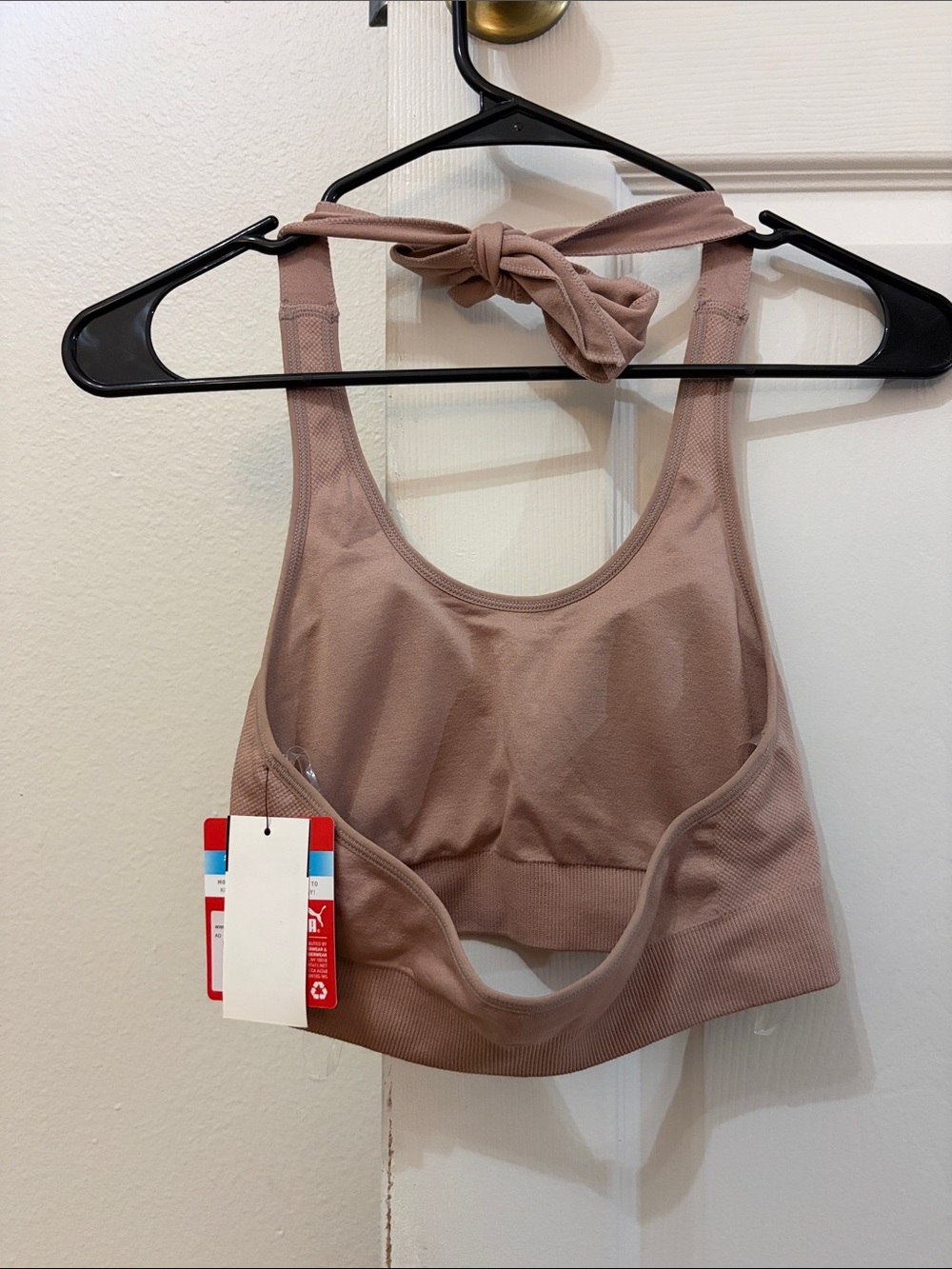 Puma Mauve Pink Sports Bra with Black Puma Logo size small - Picture 2 of 4